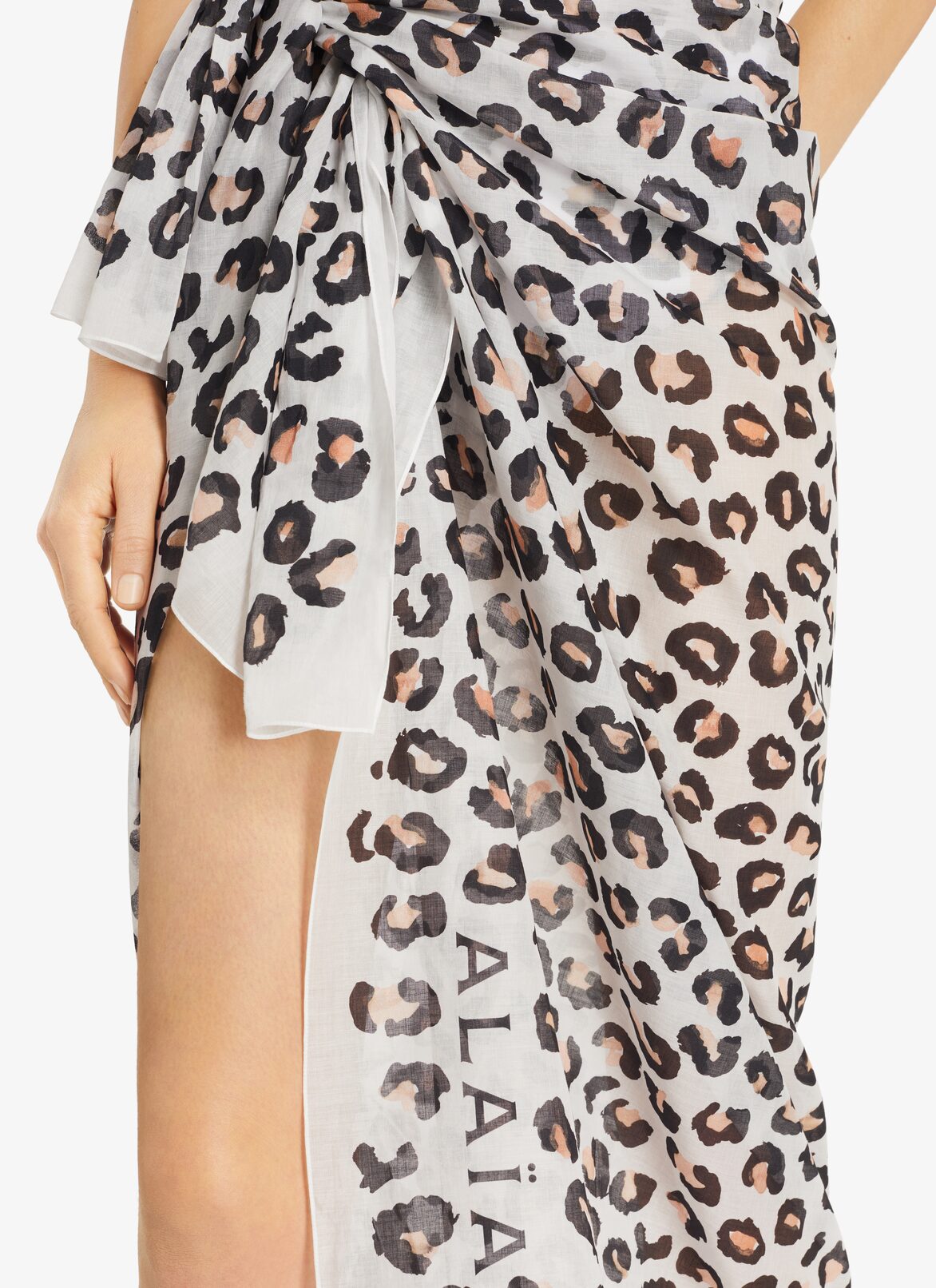 Leopard Pareo ALAÏA WHITE/BLACK LEOPARD PAREO